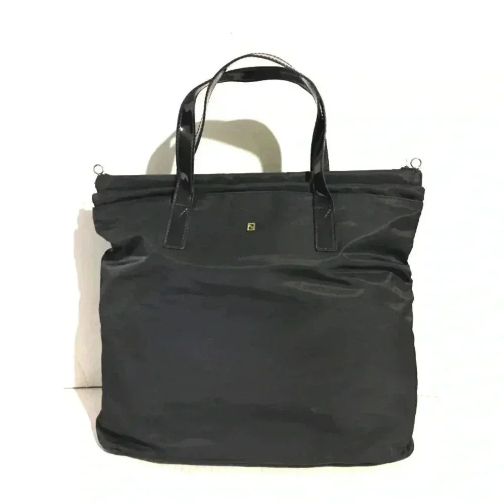 Fendi vintage black nylon satchel handbag - Picture 3 of 12